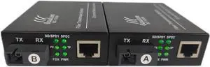 Gigabit Ethernet Fiber Media Converter 10/100/1000M, BIDI 40km, Integrated Singlemode SC Transceivers, RJ45 to 1000Base-LX
