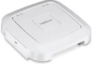 TRENDnet AC1200 Dual Band PoE Indoor Access Point, MU-MIMO, 867 Mbps WiFi AC, 300 Mbps WiFi N Bands, Client Bridge, Repeater Modes, Gigabit PoE LAN Port, Captive Portal for Hotspot, White, TEW-821DAP