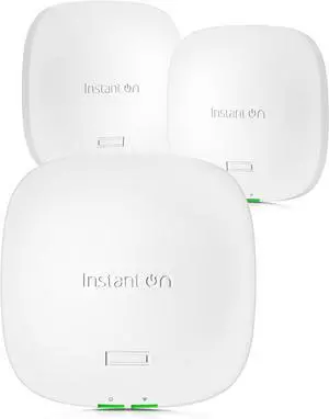 HPE Networking Instant On Access Point AP21 2x2 WiFi 6 Indoor Wireless Access Point (3 Pack) | Single-Room, Secure, Smart Mesh Support | Power Source Not Included | US Model (S1T08A-3PACK)