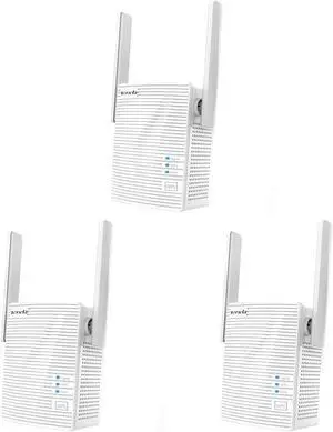Tenda AC1200 WiFi Range Extender Gigabit WiFi Repeater with 100 Mbps LAN Port, Dual Banda 2.4GHz 300Mbps+5GHz 867Mbps, Hide SSID, WPS Function, Encryption Mode (A18), White (Pack of 3)