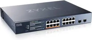 Zyxel 16-Port 2.5 Multi-Gig Switch | Cloud/Smart managed | PoE++ @180W | 8 x PoE++ (60W) | 2 x 10G SFP+ | Rack mount [XMG1915-18EP]