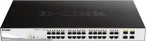 D-Link 28-Port Gigabit Smart Managed PoE+ Switch |24 PoE+ Ports (193W) + 4 SFP Combo Ports |L2+ | VLANs | Web Managed | Surveillance Mode | Rackmount | NDAA Compliant |Lifetime Warranty (DGS-1210-28P)
