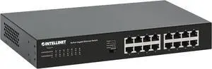 Intellinet 16 Port Gigabit Ethernet Switch  10 / 100 / 1000 Mbps  Unmanaged,Metal Housing, Fanless Quiet, Long Distance, VLAN & Extend Mode  for Computer Desktop Networking-3 Yr Mfg Warranty561815