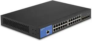 24-Port Managed Gigabit Ethernet Switch with 4 10G SFP+ Uplinks LGS328C