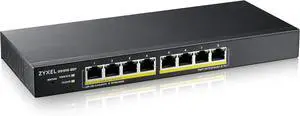 Zyxel 8-Port PoE GbE Switch | Smart-Hybrid Mode | 8x PoE+ @60W | Optional Nebula Cloud | Desktop| Fanless [GS1915-8EP]
