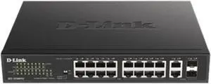 D-Link 18-Port Fast Ethernet PoE+ Switch Unmanaged Desktop, 16x PoE+ (247 Watt), 2X Gigabit Combo Ports (DES-1018MPV2)