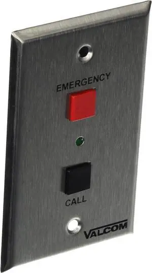 Valcom V-2970 Emergency/Normal Call Switch with Volume Control, Stainless Steel