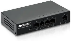 Intellinet 5-Port Gigabit Ethernet Poe+ Switch  4 Poe+ Ports @40W Budget, up to 30W Per Port - 10Gbps Switching Capacity, Unmanaged, Wall Mountable, Fanless, Durable Metal  3 Yr Mfg Warranty-561792