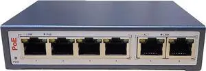 4 Port 802.3bt POE Network Switch W/ 2 Uplink Ports | Designed for POE Lighting and High Powered IP Cameras | POE++ Capable of Pushing 60 Watts per Port | 250 Watts Total Budget