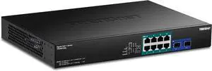 TRENDnet TPE-BG102g, 10-Port Gigabit 240W PoE++ Switch with 4 x 95W PoE++ Ports, 4 x 30W PoE+ Ports, 2 Gigabit SFP Slots,240W PoE Budget, 1U 19 Rack Mountable,Lifetime Protection
