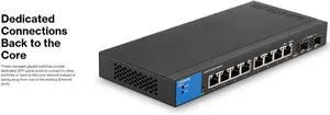 Linksys 8-Port Managed Gigabit Ethernet Switch with 2 1G SFP Uplinks