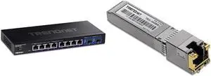 TRENDnet 10-Port Multi-Gig Web Smart Switch, 8 x 2.5GBASE-T Ports, 2 x 10G SFP+ Slots & 10G RJ-45 Copper SFP+ Module