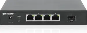 Intellinet 5-Port Network Switch with 4X 2.5G Ethernet, 1 SFP+ Uplink, Ultra-Fast 10G Capability, Fanless, Ideal for High-Bandwidth Wi-Fi 6 and Enterprise Solutions - 562058