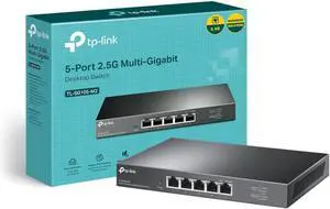 TP-Link Unmanaged 5-Port 2.5G Multi-Gigabit Desktop Switch, 802.3X Flow Control, 802.1p/DSCP QoS, Ideal for Small and Home Office with fanless Design, Metal Casing, Plug and Play (TL-SG105-M2)
