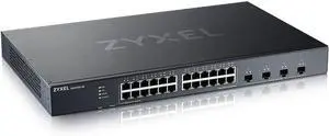 Zyxel 24-Port Gigabit Ethernet Switch | Smart Management | 4 10G SFP+ Slots | Hybrid Cloud Mode [XGS1935-28]