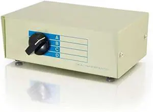C2G 03292 4-Port DB25 Manual Switch Box, Beige 7 Inch