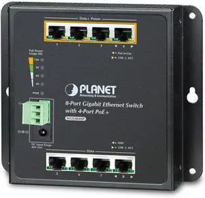 WGS-804HP 8-Port 10/100/1000T Wall Mounted Gigabit Ethernet Switch with 4-Port PoE+