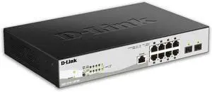 D-Link PoE Switch, 8 10 Port Managed Fast Ethernet w/ 2 Gigabit SFP Ports Metro Layer 2 Management (DGS-1210-10P/ME)