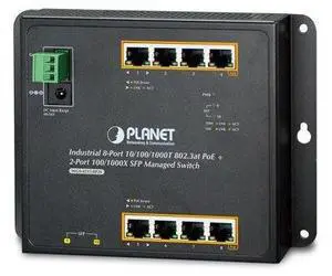 WGS-4215-8P2S Industrial 8-Port 10/100/1000T 802.3at PoE + 2-Port 100/1000X SFP Wall-Mount Managed Switch (-40~75C)