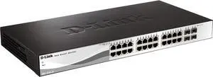 D-Link 28-Port Metro Ethernet Gigabit Smart Managed Switch | 24 GbE + 4 SFP Ports | L2+ | VLANS | Fanless (DGS-1210-28/ME)