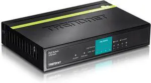 TRENDnet 8-Port 10/100Mbps PoE Switch, 4 x 10/100, 4 x 10/100 PoE, 802.3af, 30 W PoE Budget, TPE-S44