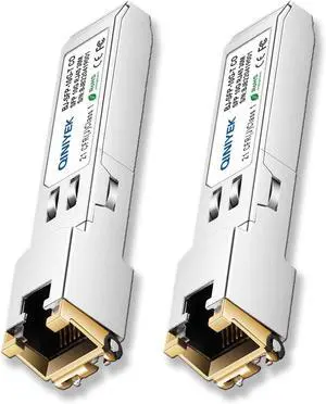 [2 Pack] 1.25/2.5/5/10G SFP+ to RJ45 Transceiver, Copper SFP+ Module, Cat.6a/7, up to 30m, for Cisco SFP-10G-T-S, MikroTik S+RJ10, Ubiquiti UF-RJ45-10G, Netgear AXM765, Netgear, TP-Link, Fortinet