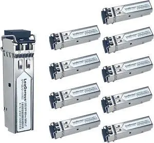 10Pcs Multi-Mode SFP 1.25 Gigabit Network Transceiver Module, LC Duplex 1000BASE-SX Dual Fiber SFP 500m 850nm