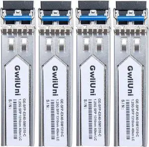 4Pcs 40km SFP 1.25G Single Mode Fiber Module Network Transceiver 1310nm, Duplex LC for Cisco, Netgear, MikroTik, Ubiquity, DLink etc,