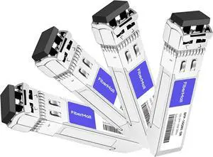 SFP+10G SR Optical Transceiver Module Compatible with Fortinet Network Fn-Tran-SFP+SR 10GBASE-SR SFP+ 850nm 300m DDM Duplex LC MMF 4 Pack