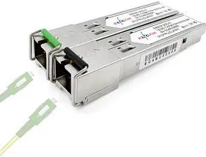 Elfcam® - 1 Pair 10Gbps SFP+ BIDI Transceiver Module 1270nm/1330nm, with The Fiber Port Simplex Singlemode SC, DDM 20KM, Compatible with Cisco, Ubiquiti, D-Link and Open Switch