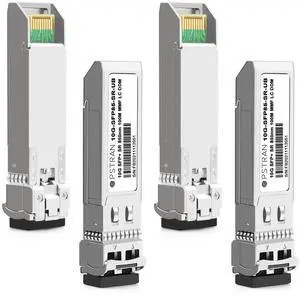 10GBASE-SR SFP+ Optical Transceiver Module Compatible with Ubiquiti Unifi UF-MM-10G 10Gbps 850nm 300m DDM Duplex LC MMF 4 Pack