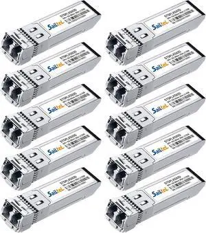 10GBase-SR SFP+ Transceiver, Gigabit Multimode SFP LC Duplex Transceiver,10G 850nm MMF, up to 300 Meters,Compatible with Cisco, Ubiquiti , Mikrotik,Netgear, Fortinet,D-Link,Linksys and More(10 Pack) 10GBase-SR SFP+ Transceiver, Gigabit Multimode SFP LC Duplex Transceiver,10G 850nm MMF, up to 300 Meters,Compatible with Cisco, Ubiquiti , Mikrotik,Netgear, Fortinet,D-Link,Linksys and More(10 Pack)