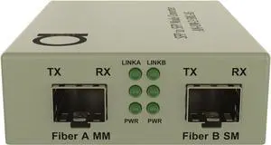 SFP to SFP Fiber Media Converter - 2 x Standard Open SFP Slots - Supports Gigabit, Fast Ethernet and 2.5G SFP miniGBIC modules - Fiber to Fiber Converter - Without Transceivers