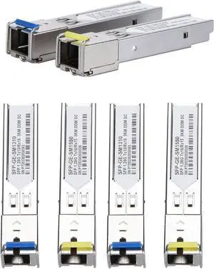 6 Pack 3KM SC Connector SFP Module, 1.25G Single-Mode Fiber SC Simplex Connector 1000BASE BiDi 1310nm/1550nm 3km SFP Transceiver Module