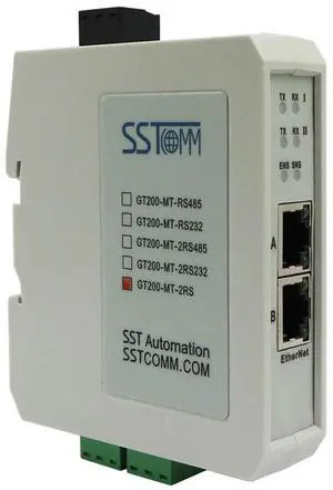 GT200-MT-2RS Modbus/Modbus TCP gateway, with one RS-485 and one RS-232