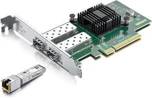 10Gb SFP+ RJ45 Transceiver with 10G Network Card, 10Gbase-T Moudle for Cisco, 10G Dual SFP+ NIC Compare to Intel X520-DA2, Support Windows, Linux, Vmware