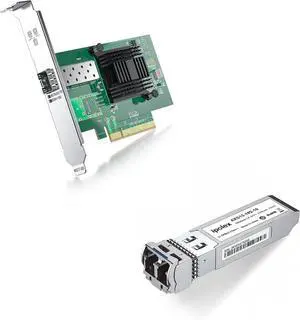 1 Pack ipolex X520-DA1, 10GbE Network Card and 1 Pack 10GBase-LR SFP+ to LC singlemode transceiver
