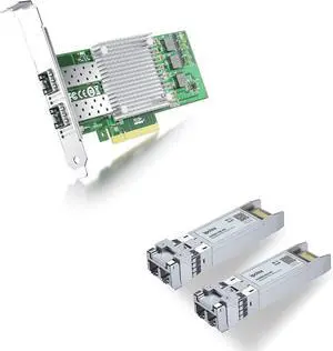 1 Pack ipolex 10GbE Network Card and 2 Pack 10GBase-SR SFP+ transceiver