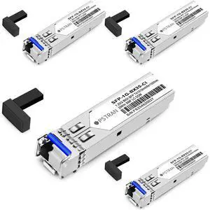 1000BASE-BX BiDi SFP Optical Transceiver Module Compatible with Extreme Networks MGBIC-BX20-D-1310 1310nm-TX/1550nm-RX 20km DOM Simplex LC SMF 4 Pack