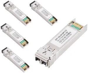 1/5/10PCS Fiber SFP Module Fiber Transceiver Modular - Single Mode, 10G, 850nm/1310nm/1550nm, 2×LC Connector Fit for Ethernet Switch (5PCS, 80KM 1550nm)