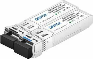 A Pair of 10G SFP BIDI Module, 10G SFP+ BIDI Transceiver,TX1270nm/RX1330nm for Cisco , Ubiquiti, Mikrotik, D-Link, Supermicro, Netgearand More.(SMF,40km,DDM)