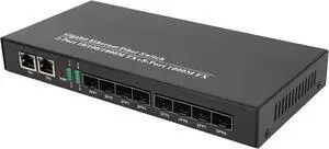 Gigabit Ethernet Fiber Switch Ethernet Fiber Transceiver 1.25G Transceiver DC 5V/3A 10/100/1000Mbs Multimode LC Fiber Converter Transmission Distance 550m-10km
