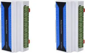2pcs Remote Control Module TCP Relay 8 Channel Network High Anti Interference Industrial Grade Ethernet to RS485 for Power Supply with 10 Client Connections Way
