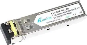 Dual 1.25G 1550nm 80km CWDM SFP Transceiver with DOM Function