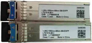 1.25G 80km Gigabit Fiber Transceiver H-W 34060360 1.25G-1550nm-80km-SM-ESFP RTXM191-502 454001 LTD1519-BC+ 80KM Optical Switch
