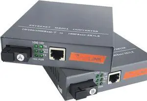 2 photoelectric converters HTB-GS-03KM Single-Mode 1 Optical 1 Electrical Internal Electrical Gigabit Fiber Optic transceiver