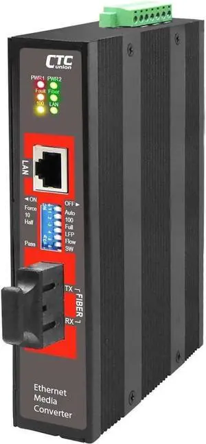IMC-100-PD-SC002 - Fast Ethernet multimode Fiber Industrial Media Converter PoE Powered, -10-60 Celsius