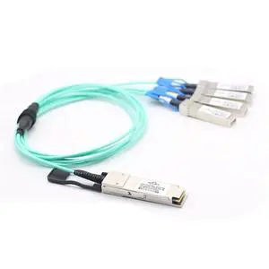 AOC Active Optical Fiber Stacking Cable is widely Compatible with 100G QSFP28-4SFP28-AOC1M (Size : 1M)
