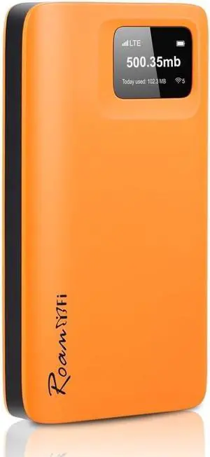 RoamWiFi 4G LTE Portable Hotspot - 10GB US + 1GB Global Data (30 Days), 10 Devices, 170+ Countries, No SIM/Contract - Travel, Home, Gaming (02 RoamWiFi 4G Hotspot10G USA + 1G Global Data)