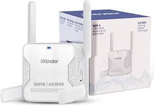 2025 AX1500 WiFi Extender Signal Booster Long Range, Covers 13,000 Sq.Ft & 100+ Devices, 1500Mbps Dual-Band 5.8GHz & 2.4GHz WiFi Extender with Ethernet Port, No Dead Zones & Lag, Secure WiFi Booster
